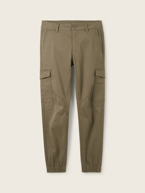Pantalon cargo avec poches plaquées par Teen Boys, Dusty Olive Green
