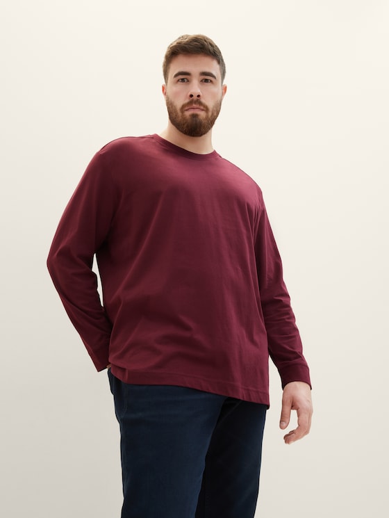 Plus - Long-sleeved shirt with organic cotton