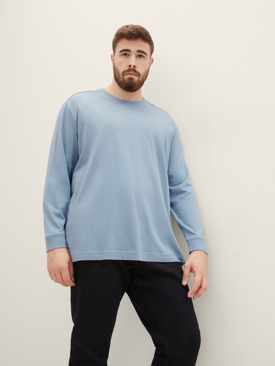 Plus - Long-sleeved shirt with organic cotton