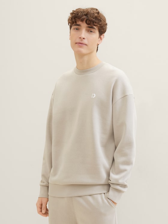 Relaxed Sweatshirt von Denim Male, light dove grey