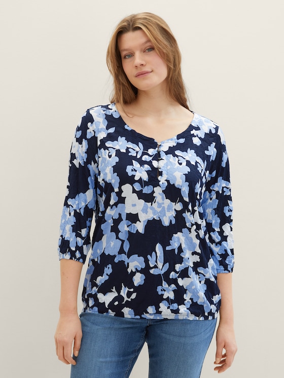 Plus - 3/4-sleeved shirt with an all-over print