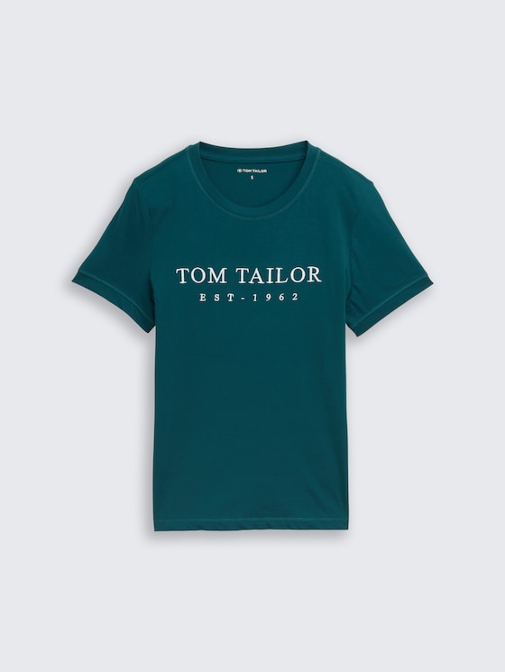 T-shirt met geborduurd logo door Women, Deep Meadow Green