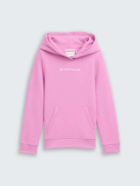 Hoodie sweatshirt met logoprint door Mini Girls, flashy mauve