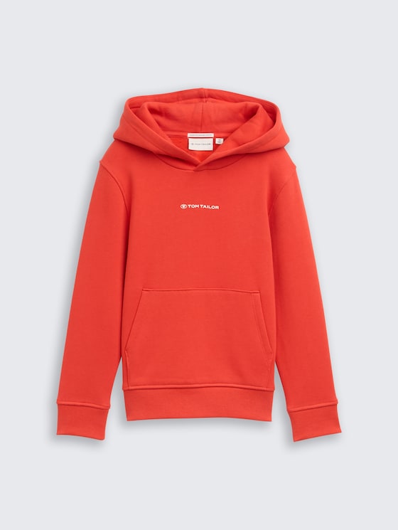Hoodie sweatshirt met logoprint door Mini Boys, soft red