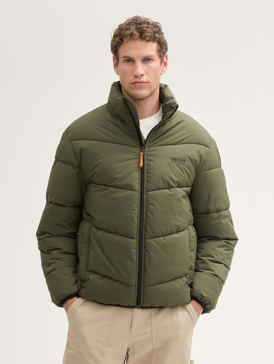 Waterafstotend pufferjack door Denim Male, urban olive green