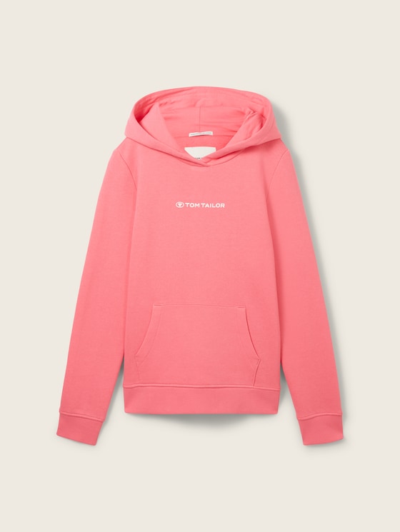 Hoodie sweatshirt met logoprint door Teen Girls, dull pink