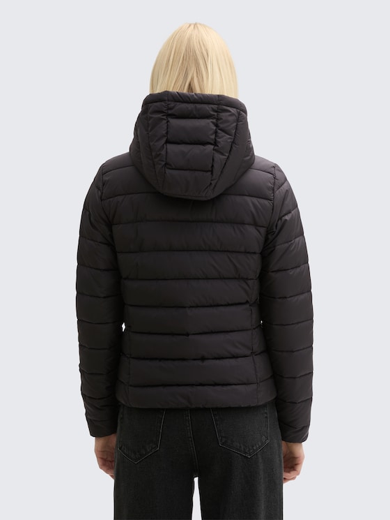 Lightweight Steppjacke mit Kapuze von Denim Female, deep black