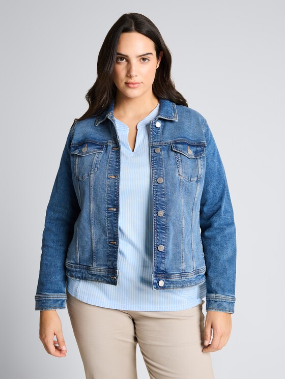 Plus Size - Jeansjacke mit Bio-Baumwolle von Women Plus Size, Blue Denim