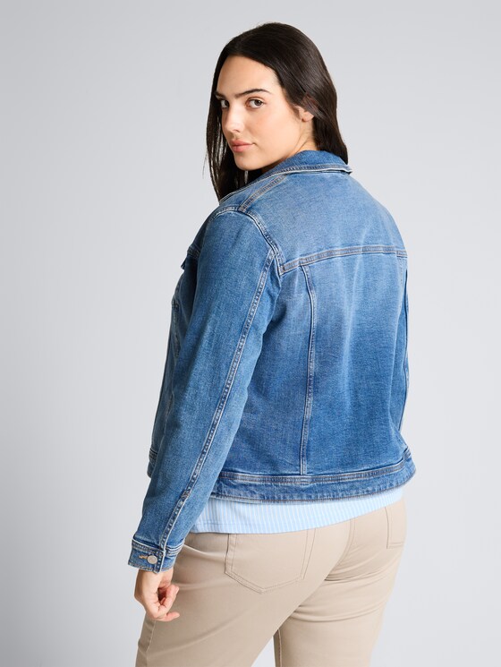 Plus Size - Jeansjacke mit Bio-Baumwolle von Women Plus Size, Blue Denim
