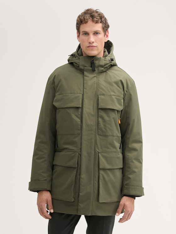 Arctic Mantel mit abnehmbarer Kapuze von Denim Male, urban olive green