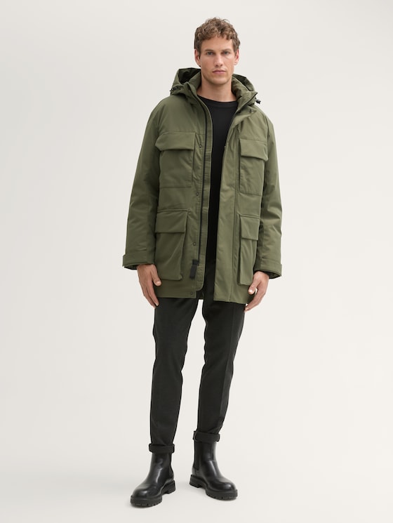 Arctic Mantel mit abnehmbarer Kapuze von Denim Male, urban olive green
