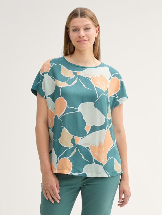 Plus - T-shirt met print door Women Plus Size, Sea Pine Green