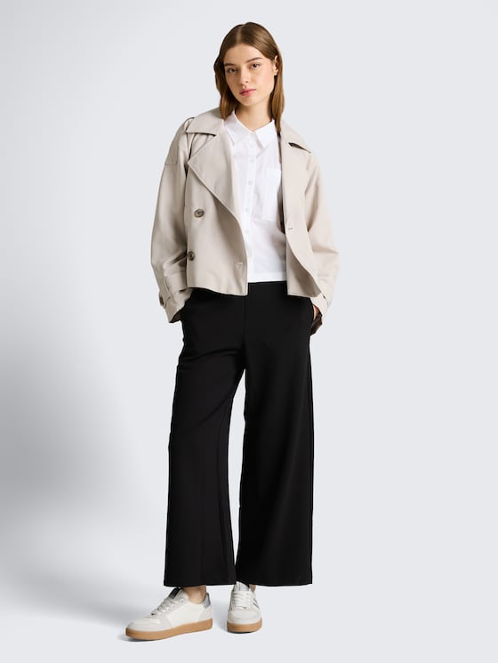 Hoge culotte broek door Denim Female, deep black