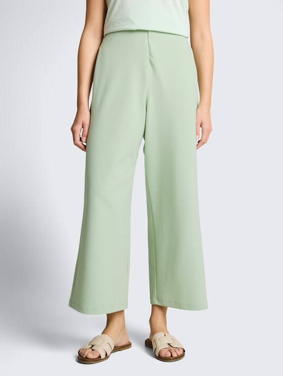 High Waist Culotte Hose von Denim Female, light matcha green