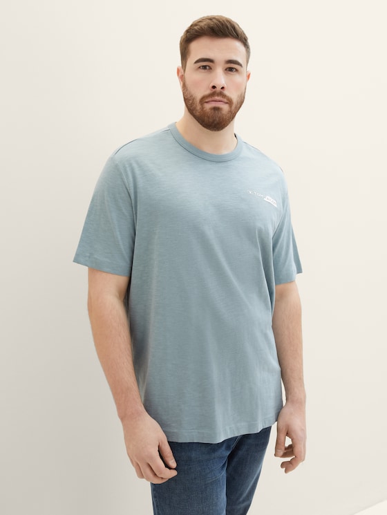Plus Size - T-Shirt mit Logo Print von Men Plus Size, grey mint