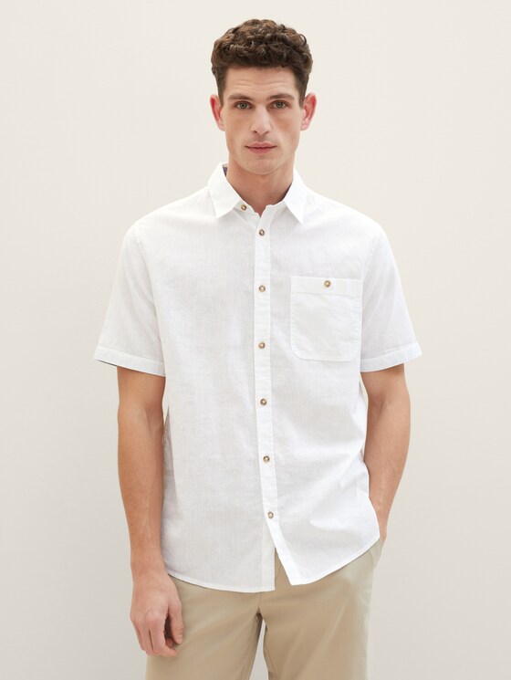 Regular Kurzarmhemd von Men, White