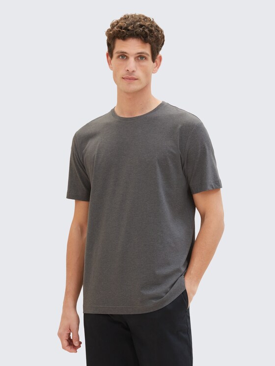 Basic T-Shirts im 2er-Pack von Men, Dark Grey Melange