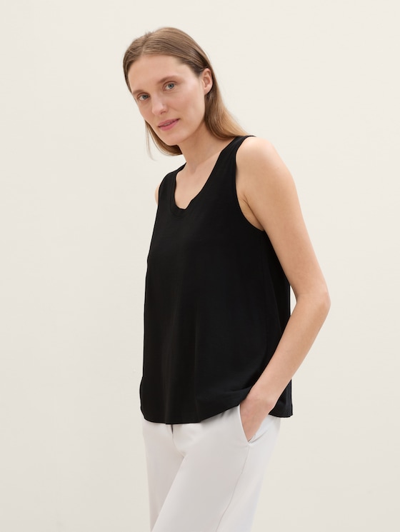 Top with round neckline by Women, deep black
