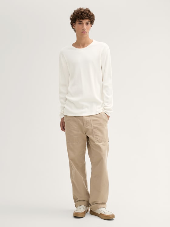 Knitted cotton sweater by Denim Male, Wool White