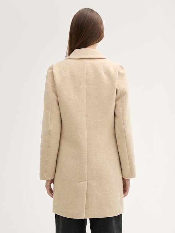 A coat with recycled wool by Denim Female, light camel melange