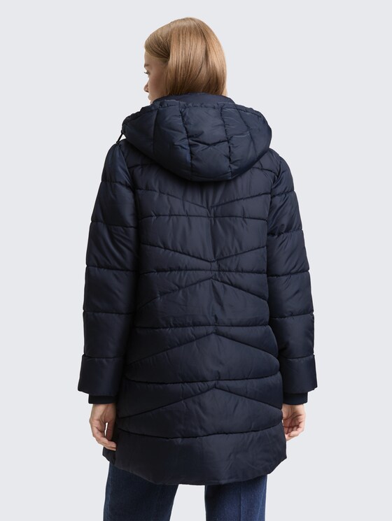 Puffermantel mit abnehmbarer Kapuze von Denim Female, Sky Captain Blue