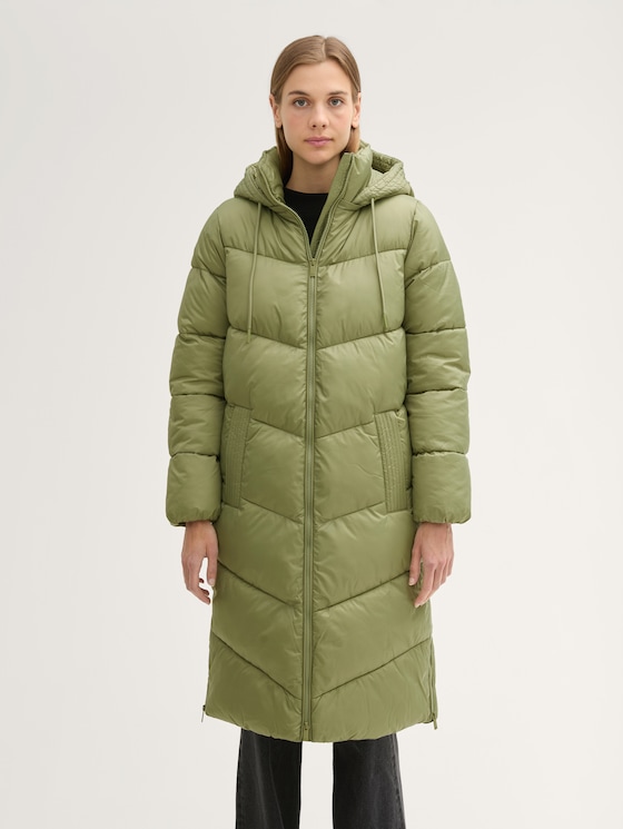 Pufferjas met afneembare capuchon door Denim Female, greyish green