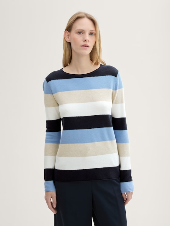 Sweat simple par Women, blue block stripe