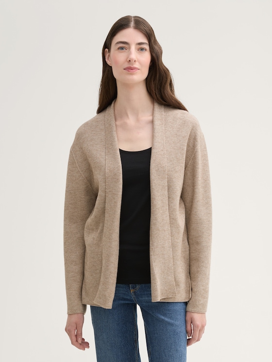 Cardigan aus weichem Strickmaterial von Women, Blush Grey Melange