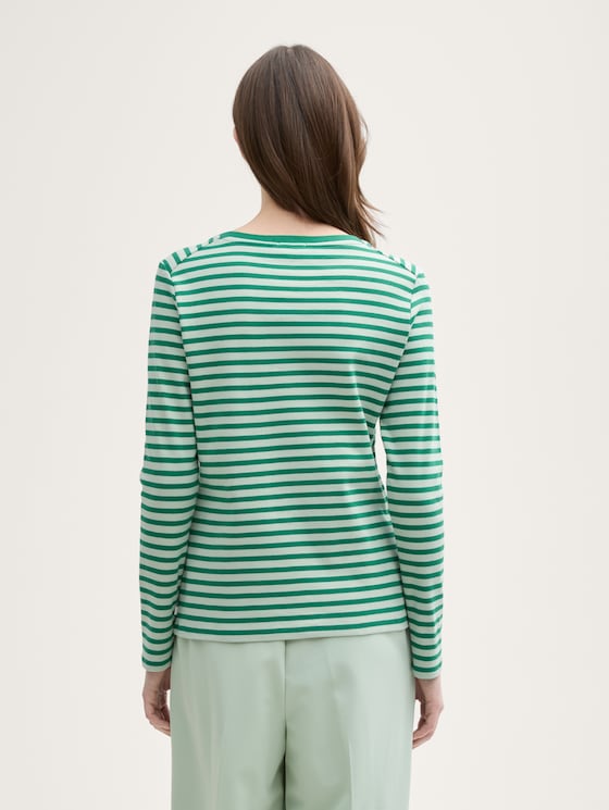 Langarmshirt mit Streifenmuster von Denim Female, tonal green stripe