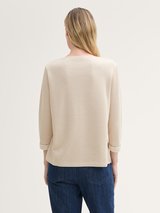 Sweatshirt with 3/4 sleeves by Women, dusty beige melange