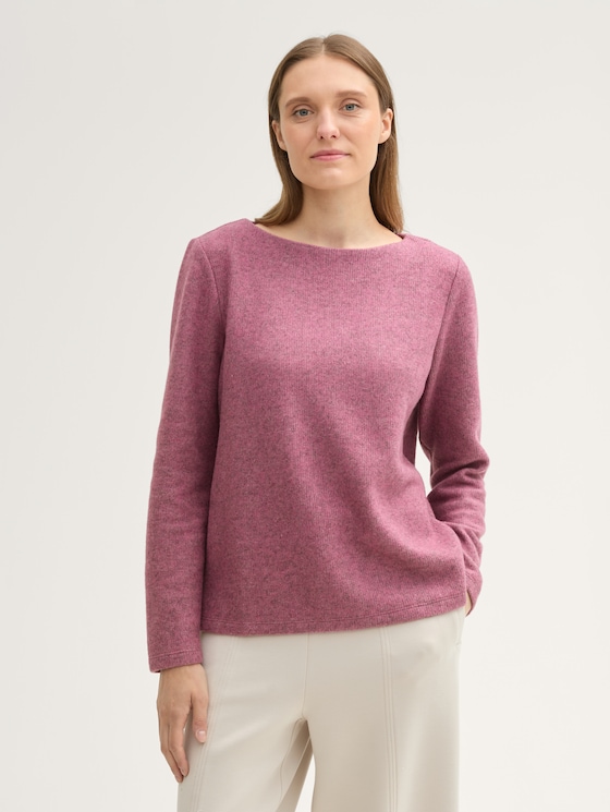 Soft-Touch Sweatshirt mit Knopf-Details von Women, pink velvet melange