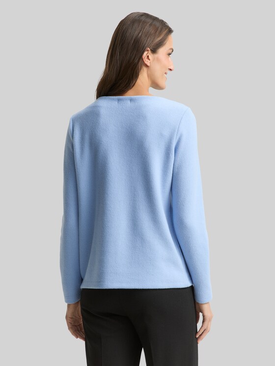 Soft-touch sweatshirt with button details in blue by Tom Tailor