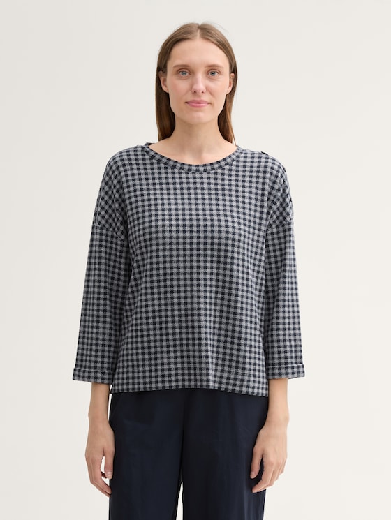 Sweat à manches 7/8 par Women, printed vichy check design