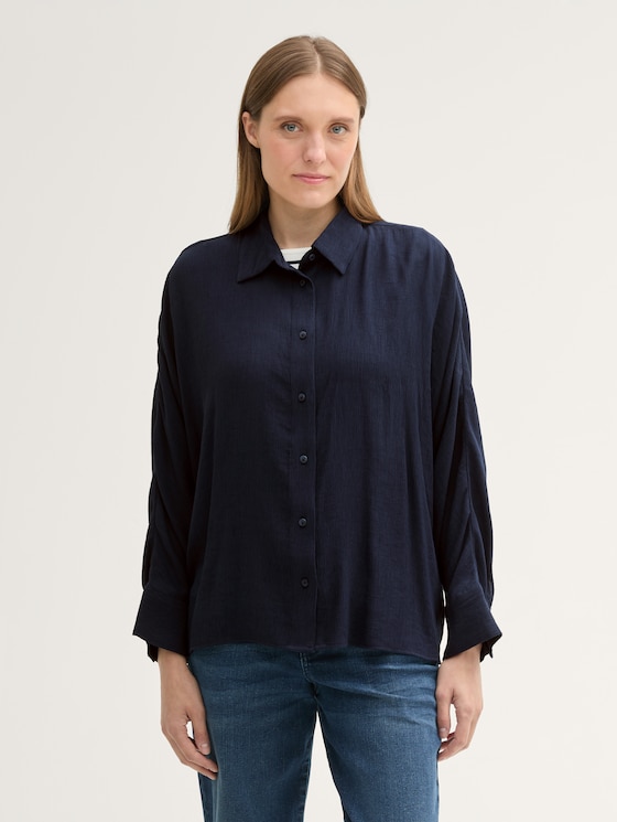 Oversized blouse met structuur door Women, sky captain blue
