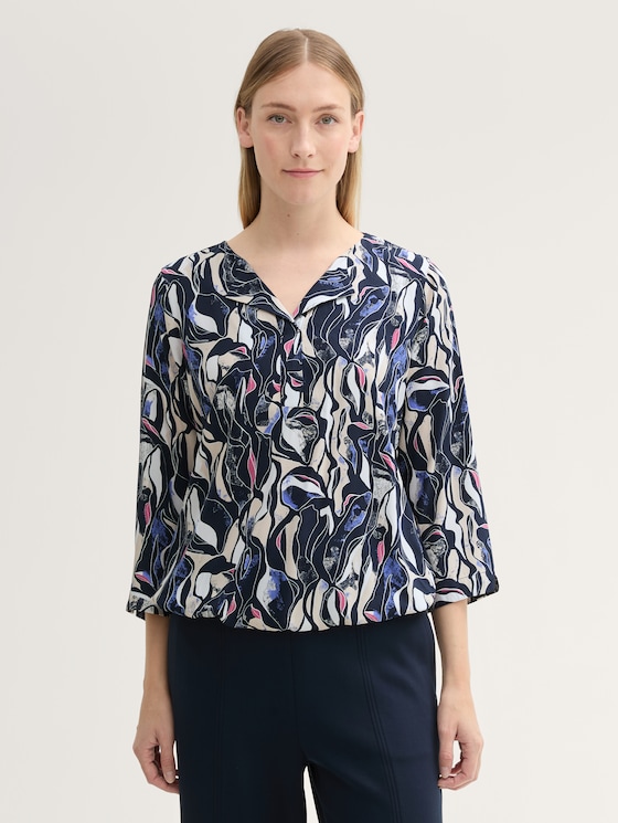 Patterned blouse with LENZING(TM) ECOVERO(TM) by Women, organic shapes design