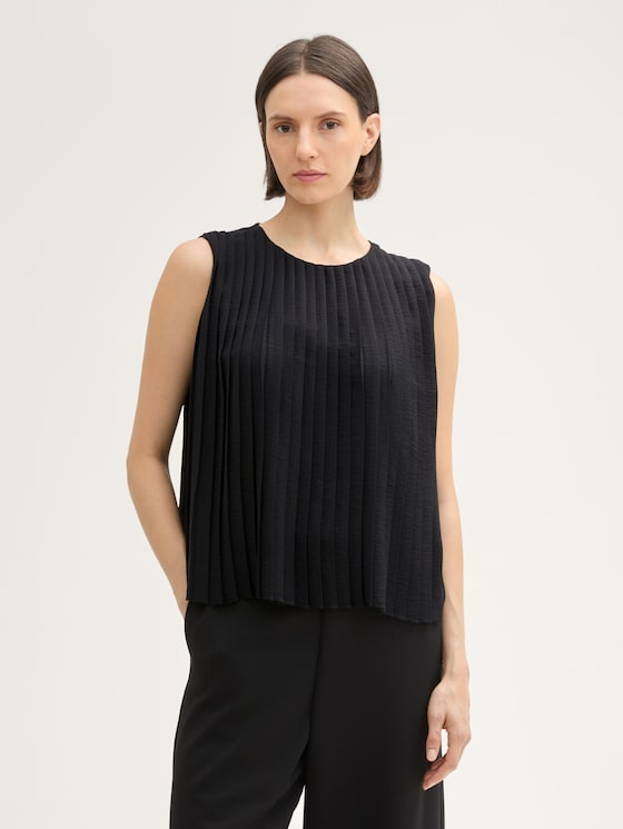 Geplooide top door Women, deep black