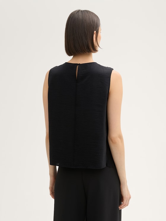 Geplooide top door Women, deep black