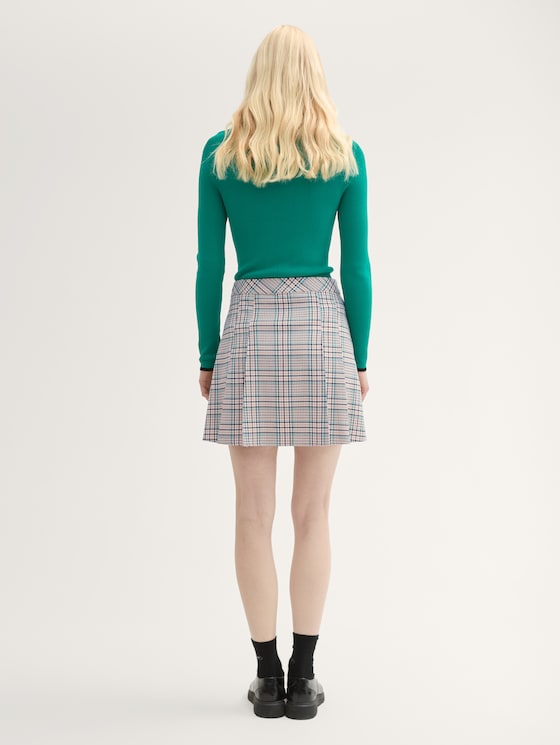 Checked mini skirt by Denim Female, beige green check