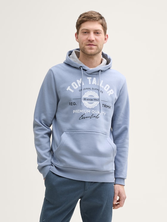 Hoodie Sweatshirt mit Logo-Print von Men, dove blue