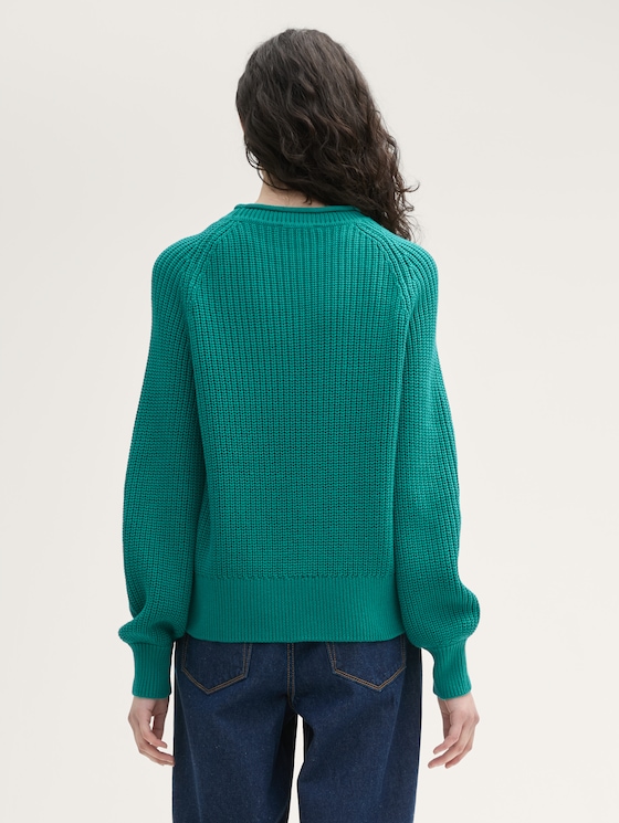 Gebreide trui met lichte ballonmouwen door Denim Female, jade green