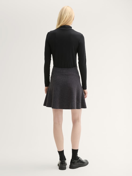 Mini Strickrock im Skater-Look von Denim Female, Shale Grey Melange