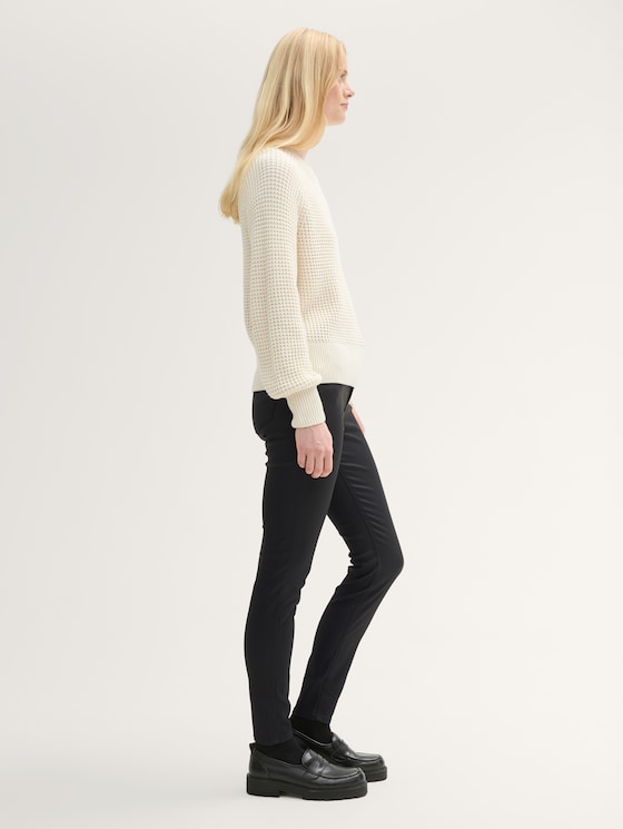 TTNELA extra skinny jeans door Denim Female, coated black denim