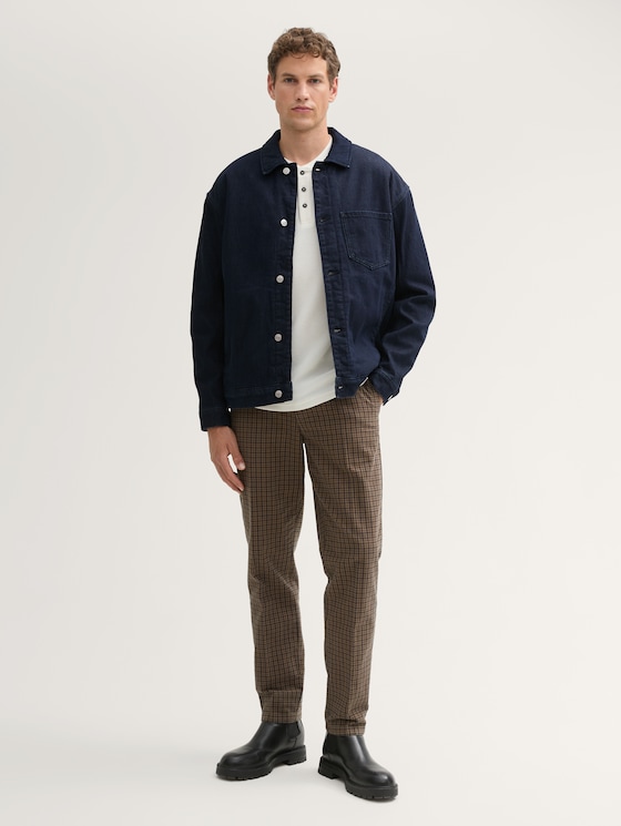 Denim jacket with teddy lining by Denim Male, Clean Rinsed Blue Denim