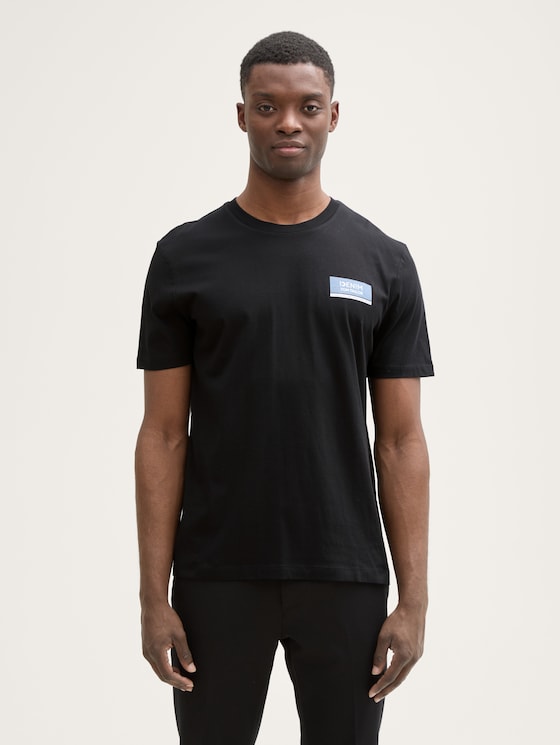 Basic T-Shirt mit Logo-Print von Denim Male, Almost Black