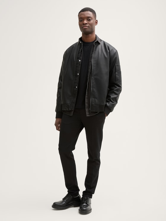 Basic T-shirt with logo print by Denim Male, Almost Black