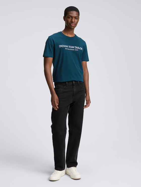 Basic T-Shirt mit Logo-Print von Denim Male, Tropical Lagoon