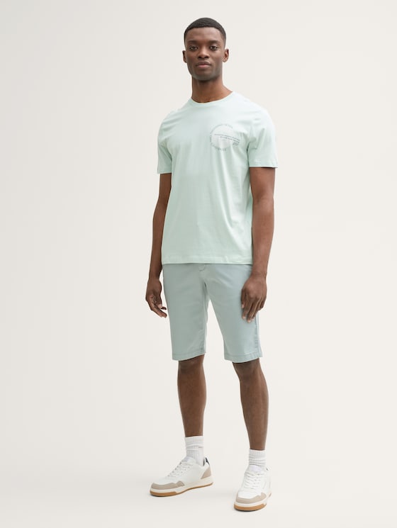 Basic T-shirt met logoprint door Denim Male, sea foam
