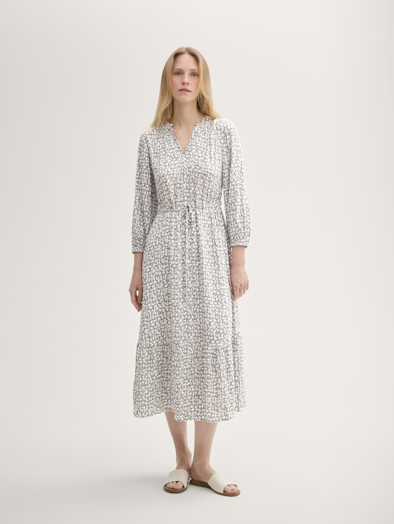 Gemustertes Maxikleid mit LENZING™ ECOVERO™ von Women, neutral tile design