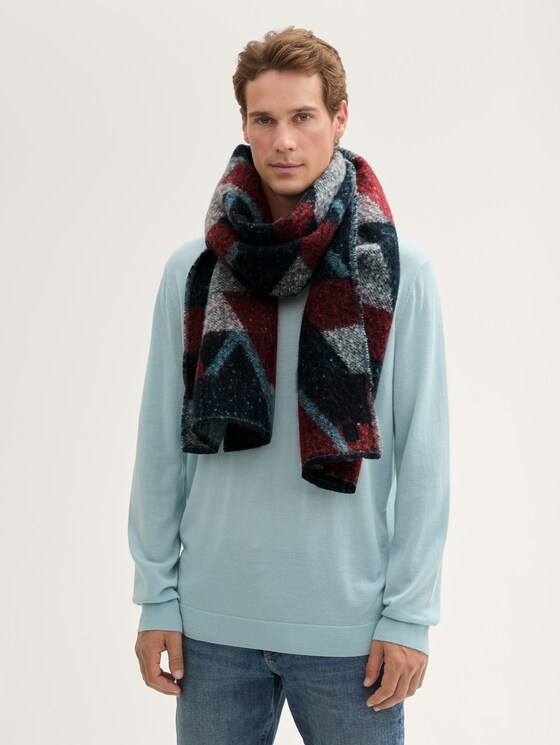 Jacquardsjaal door Men, navy base big element design