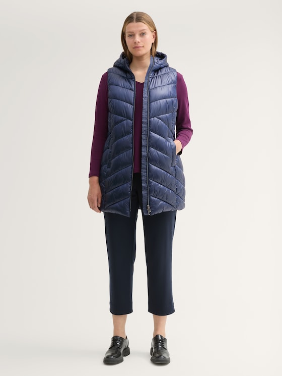 Plus - Long hooded vest by Tom Tailor